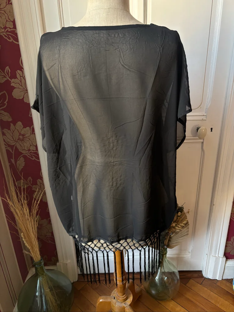 🖤 Cubrecuerpo negro con flecos nuevo – estilo bohemio chic – photo 2